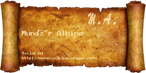 Munár Albina névjegykártya